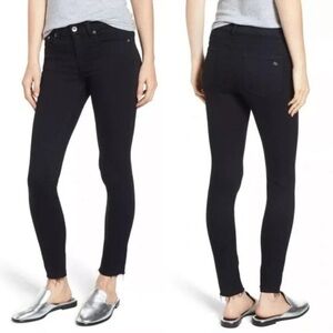 Rag & Bone Ankle Skinny Raw Hem Black Size 31